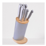 Kitchen Tools Knife Set With Wooden Stand - Pack Of 7 Pieces