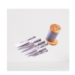 Kitchen Tools Knife Set With Wooden Stand - Pack Of 7 Pieces