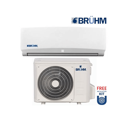 Bruhm 1HP Split Air Conditioner - BAS-09CCMW + Installation Kit Bruhm Air Conditioner