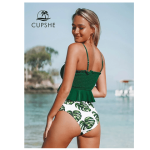 High-waist Tankini Two Pieces Bikini Swimsuits