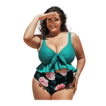 Women Plus Size 2 Pieces High Waist Bikini Swimsuit