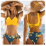 Bikini Sets Swimsuit Mid-Waist Women Sexy Lace Up