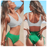 Bikini Sets Swimsuit Mid-Waist Women Sexy Lace Up