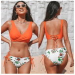 Bikini Sets Swimsuit Mid-Waist Women Sexy Lace Up
