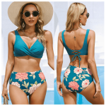Bikini Sets Swimsuit Mid-Waist Women Sexy Lace Up