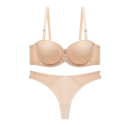 New Design Women's sexy thong bra & Panty set - Beige New Design Women's sexy thong bra & Panty set - Beige