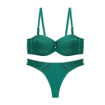 New Design Women's sexy thong bra & Panty set - Green