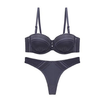 New Design Women's sexy thong bra & Panty set - Grey New Design Women's sexy thong bra & Panty set - Grey