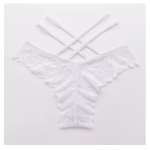 Sexy Thong Women's Low Waist See-Through Panties - White