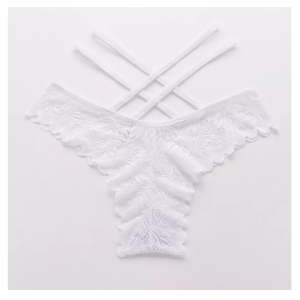 Sexy Thong Women's Low Waist See-Through Panties - White
