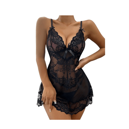 Women's Sexy Sling Lingerie Nightdress + Pant Women's Sexy Sling Lingerie Nightdress + Pant
