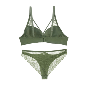 Nouvelle Seamless Sexy Lace Underwear Brief Set - Green