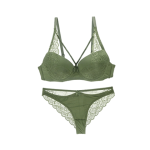 Nouvelle Seamless Sexy Lace Underwear Brief Set - Green