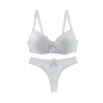 Sexy Bra and Pant Set Intimates Lace Thongs - White