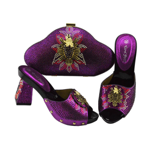 Royal Design Italian Women Matching Shoes - Purple