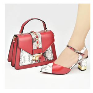 New Design Italian Shoe and Bag Set for Party - Red