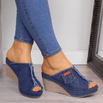Stylish Summer Ladies Shoes With Heels Sandals - Blue