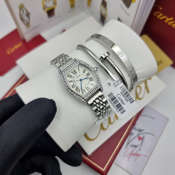 cartier set a 1 Cartier Ladies Set Wristwatch