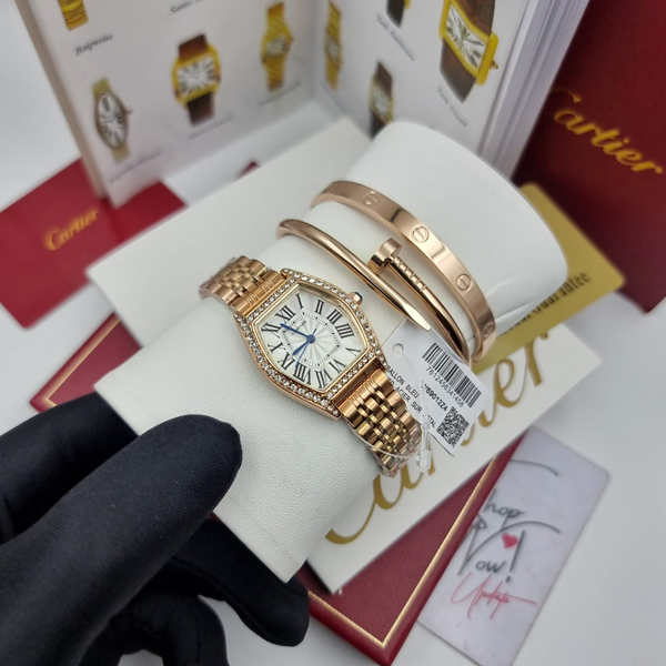 cartier set a 3 Cartier Ladies Set Wristwatch