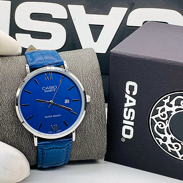 casio 4 CASIO Simple Quality Leather Analog Wristwatch
