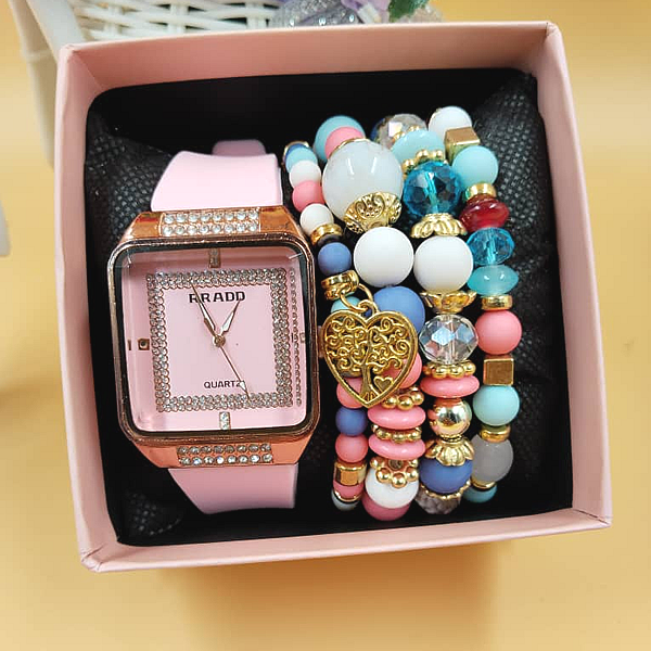 color watch 16 Colorful Wristwatch and Hand Bead Set
