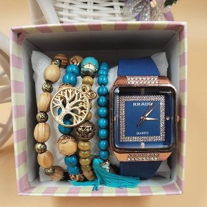 Colorful Wristwatch and Hand Bead Set