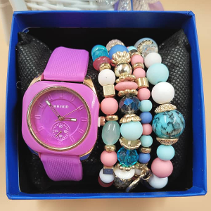 Colorful Wristwatch and Hand Bead Set