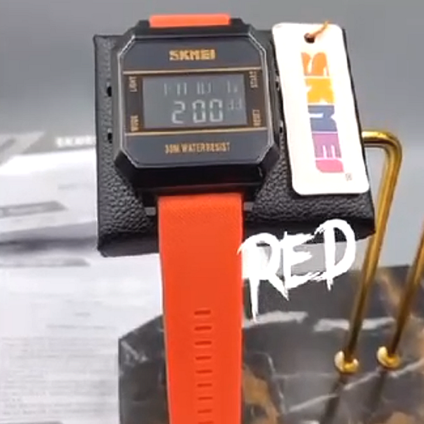 skmei x Skmei Waterproof Rubber Strap Digital Display Wristwatch